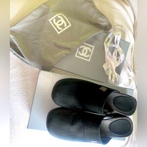 Vintage Chanel Suede Mules/Clogs